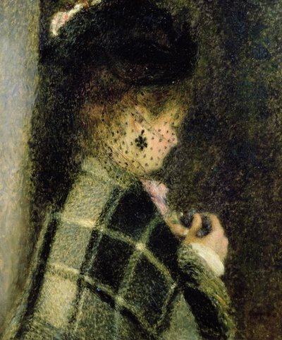 Junge Frau mit einem kleinen Schleier, um 1875 von Pierre Auguste Renoir